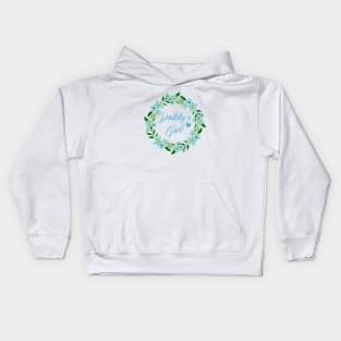 Floral Daddy's Girl, Forget Me Not Floral Wreath Kids Hoodie